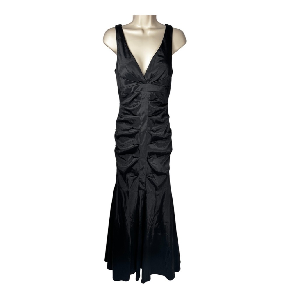 XSCAPE Womens Formal Dress Sz‎ 6 Black Meramid Gown Tulle Lined Prom Event NEW